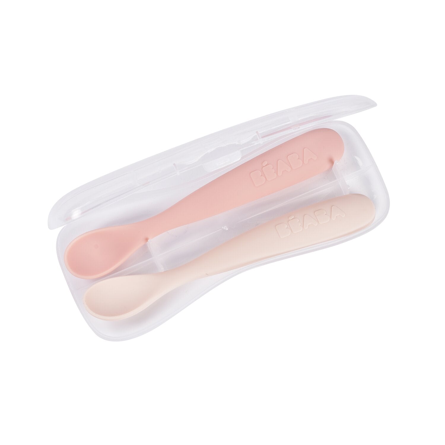 Set von 2 Easy-Grip 1st Stage Single Tone Silicone Spoons + Lagergehäuse