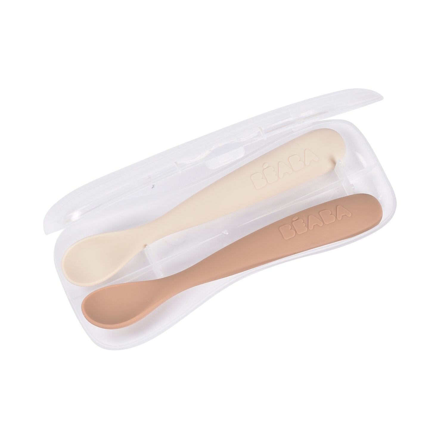 Set von 2 Easy-Grip 1st Stage Single Tone Silicone Spoons + Lagergehäuse
