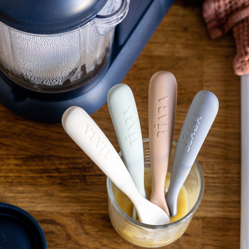 Set von 4 Easy-Grip 1st Stage Single Tone Silicone Spoons