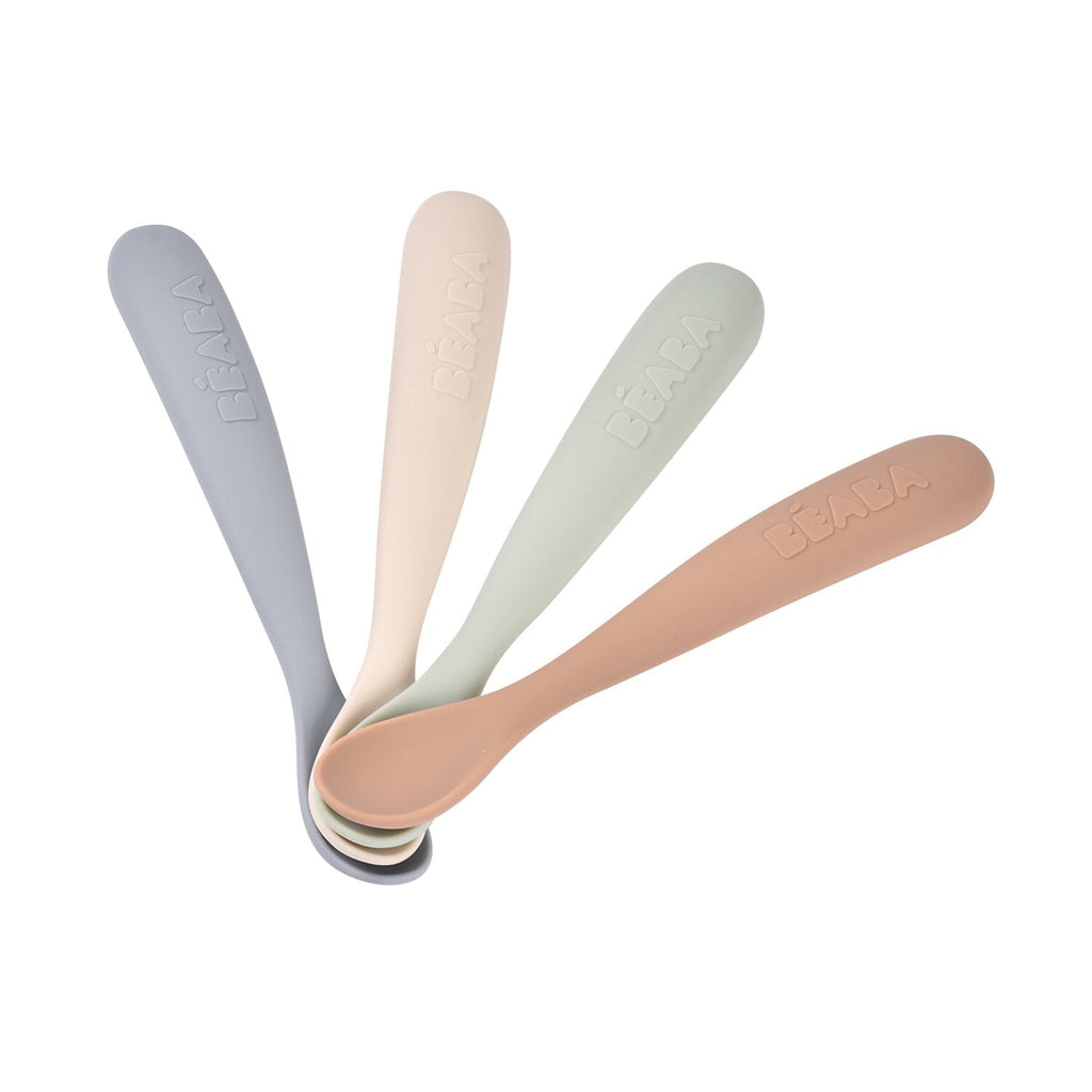 Set von 4 Easy-Grip 1st Stage Single Tone Silicone Spoons