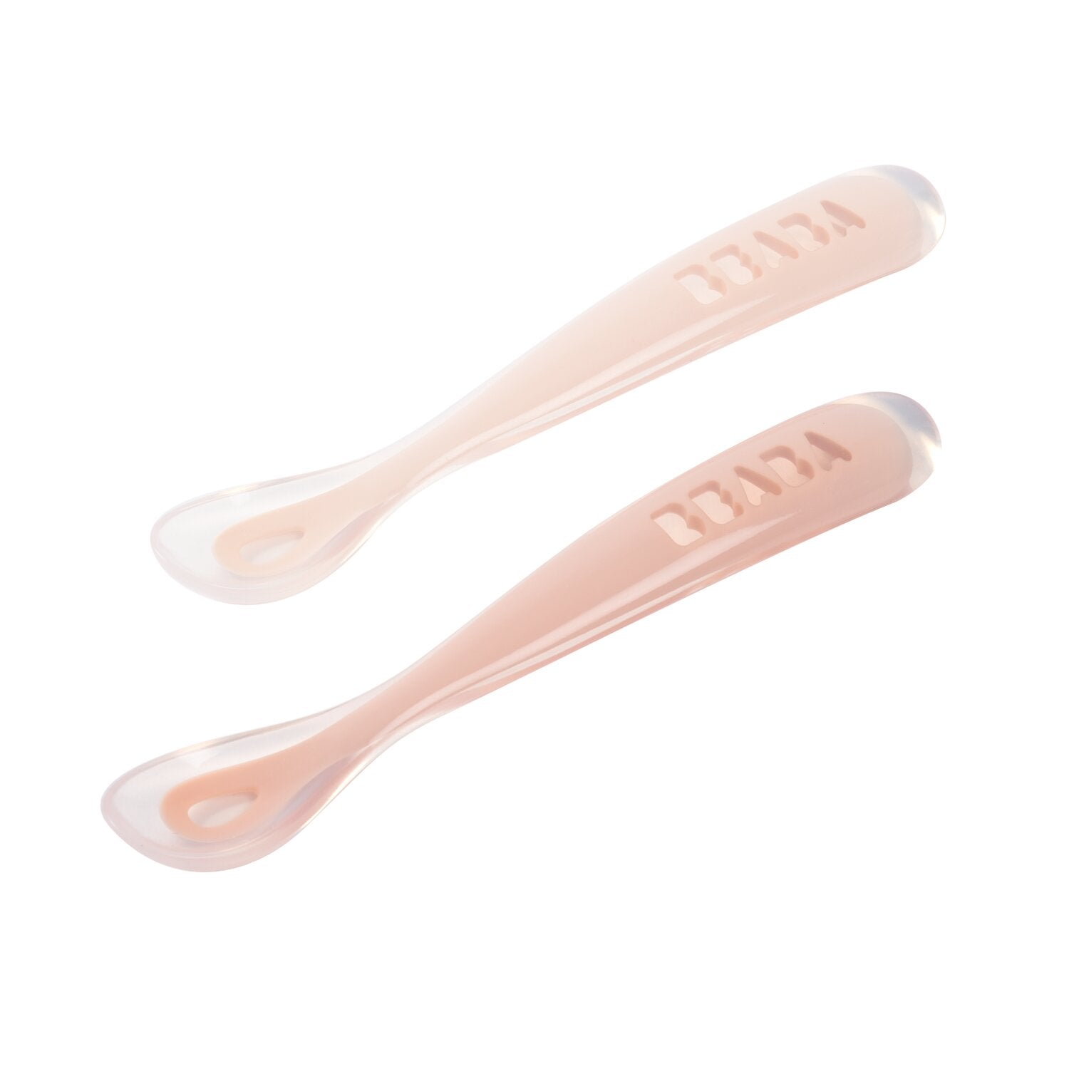 Set von 2 Easy-Grip 1st Stage Silicone Spoons + Lagergehäuse