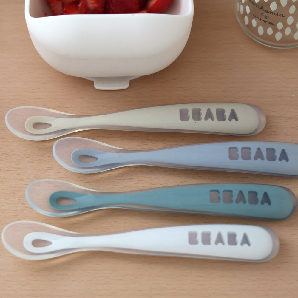Set von 4 Easy-Grip 1st Stage Silicone Spoons