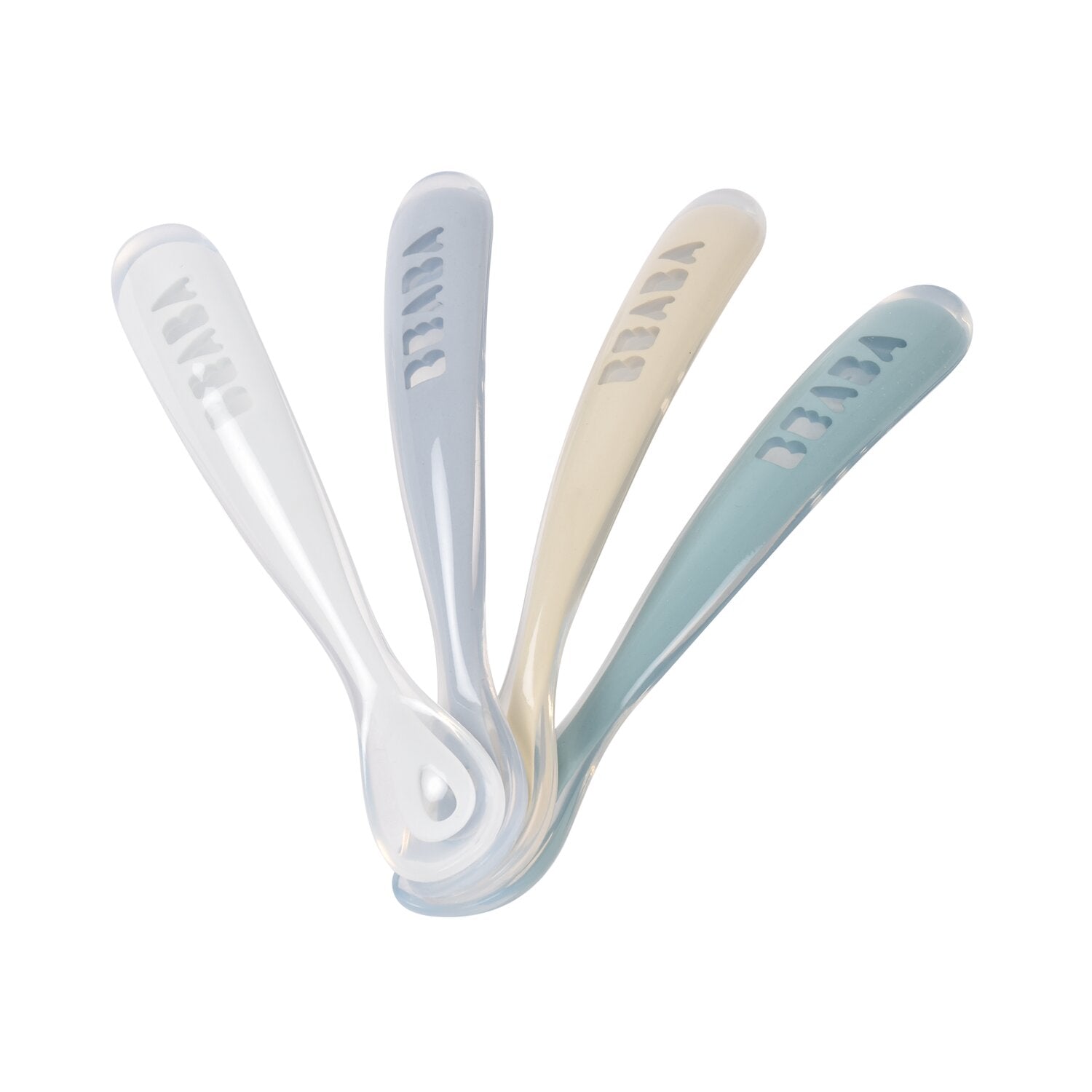 Set von 4 Easy-Grip 1st Stage Silicone Spoons