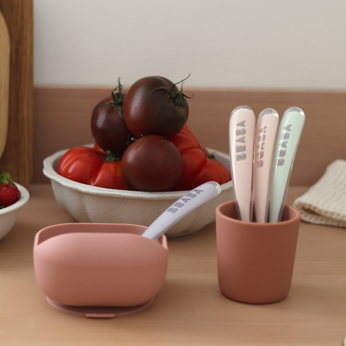 Set von 4 Easy-Grip 1st Stage Silicone Spoons