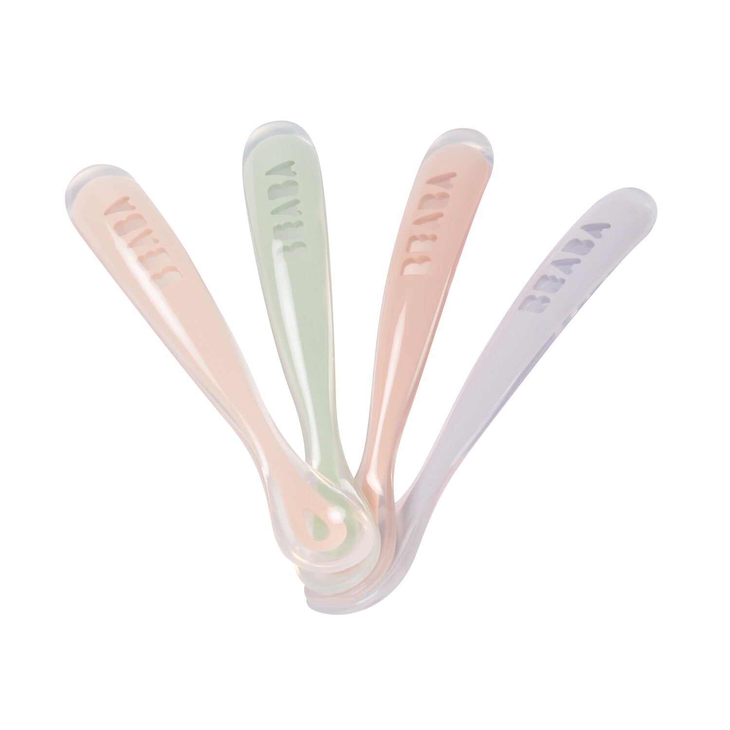 Set von 4 Easy-Grip 1st Stage Silicone Spoons