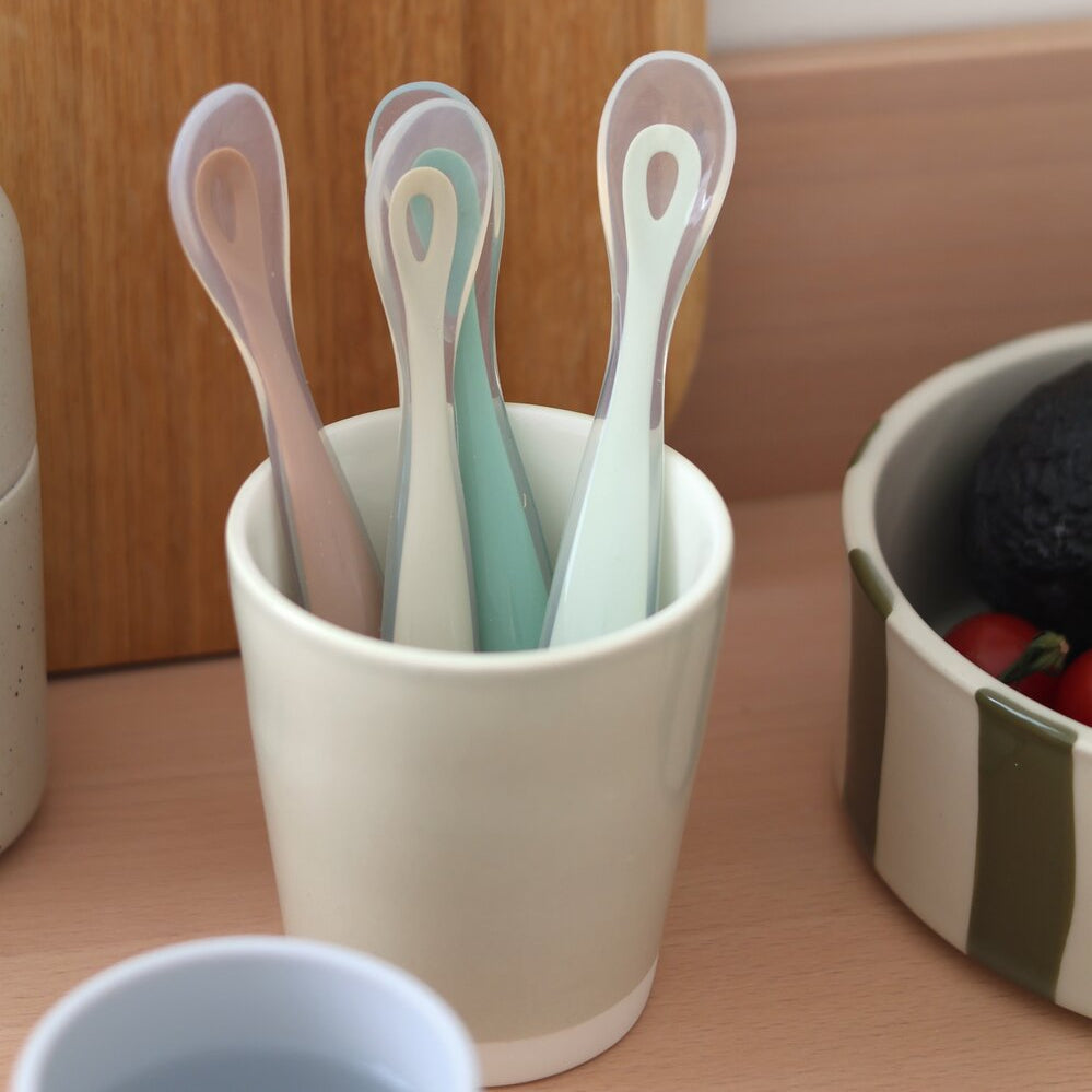 Set von 4 Easy-Grip 1st Stage Silicone Spoons