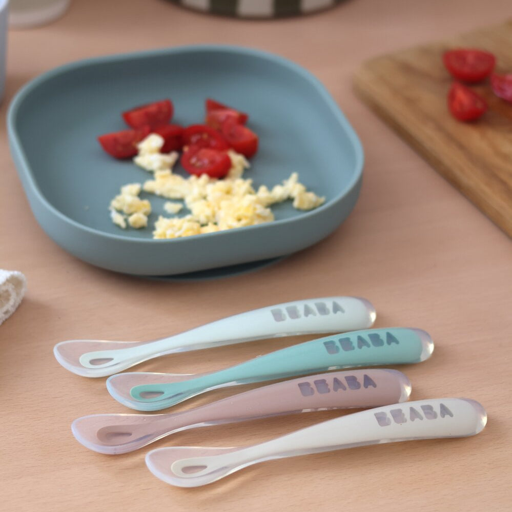 Set von 4 Easy-Grip 1st Stage Silicone Spoons