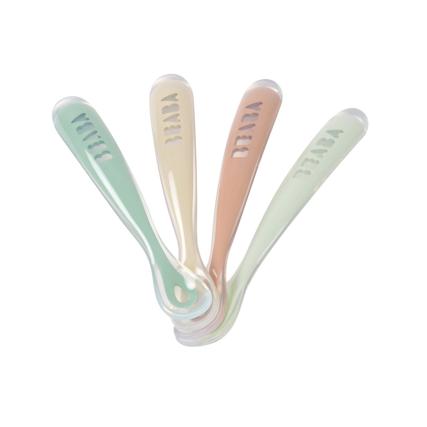 Set von 4 Easy-Grip 1st Stage Silicone Spoons