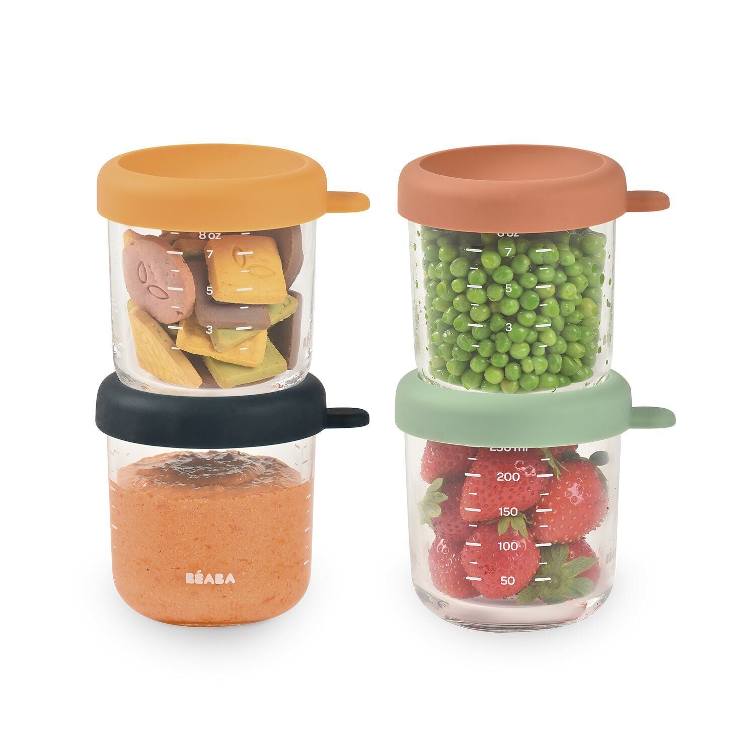 Set von 4 227 g Glas Baby Food Jars